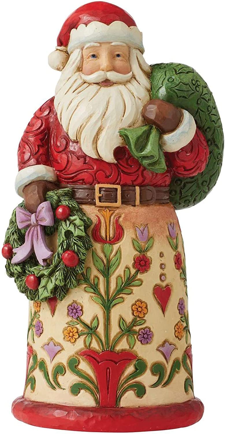 Jim Shore Heartwood Creek Santa Holding Wreath and Bag #6010823